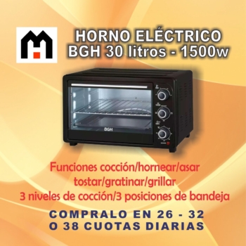 HORNO ELECTRICO BGH 30LTS 1500W