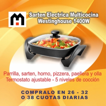 SARTEN ELECTRICA MULTICOCINA WESTINGHOUSE -1400W 5L