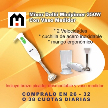 Minipimer Delhi Con Vaso Medidor-350w